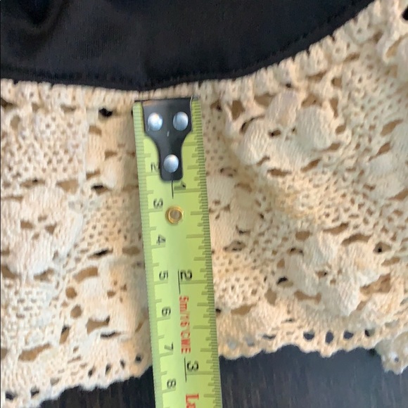 Mini Black Dress Lace Cream Cuffs - Size Small - Picture 8 of 8